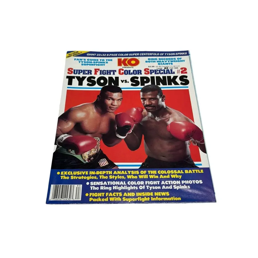 1988 KO Boxing Mike Tyson Michael Spinks Super Fight Color Special Poster Book